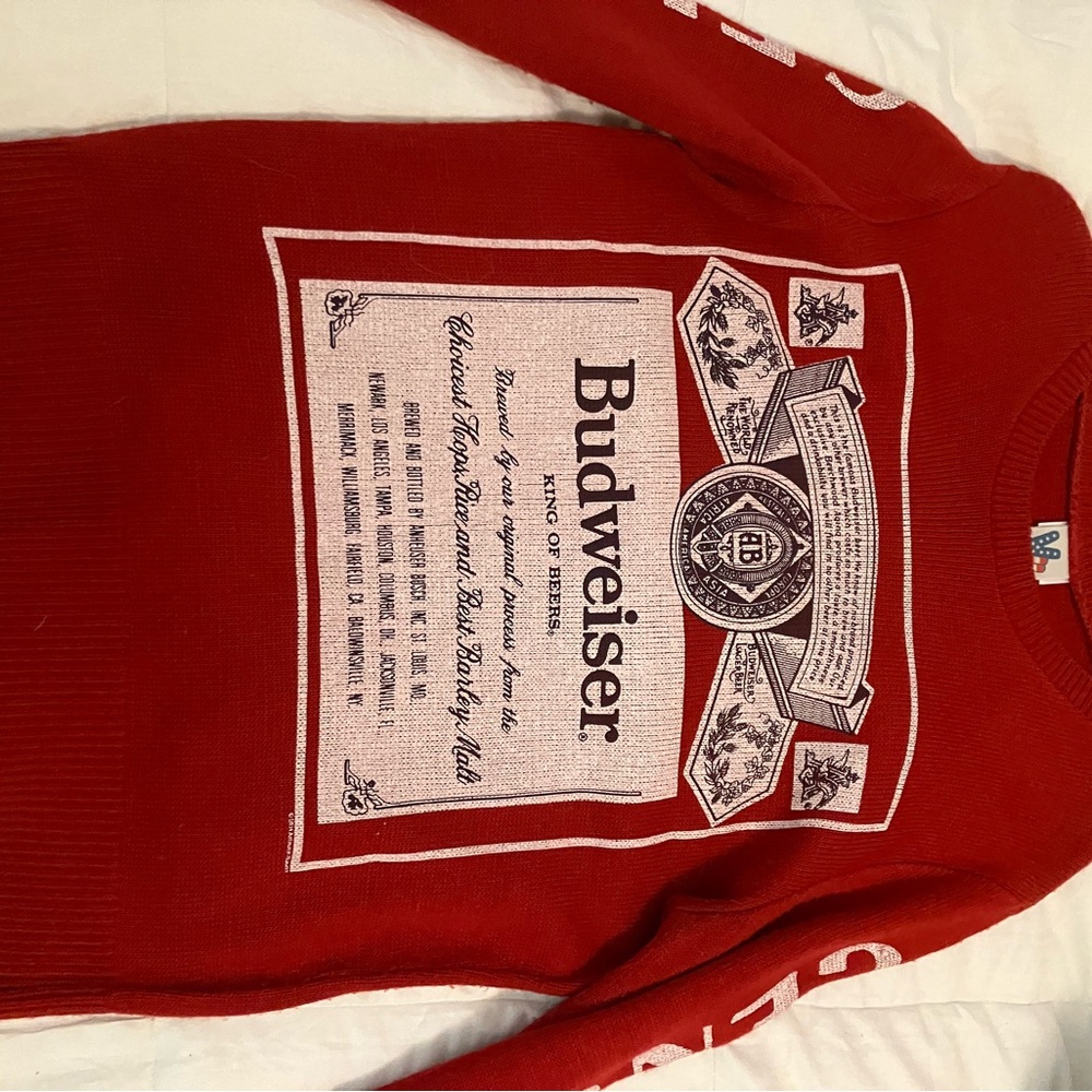 Vintage Junk Food Budweiser red sweater size M